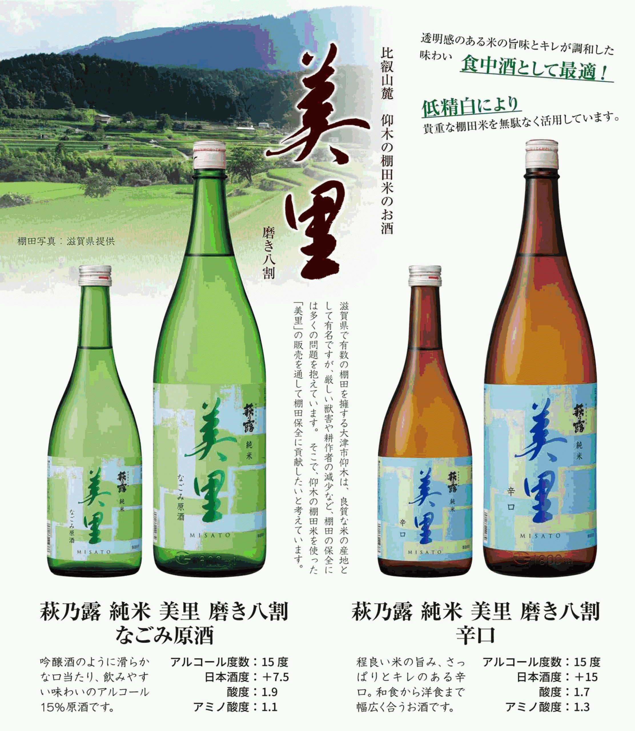 棚田保全の新たな取り組み、「美里 磨き八割」を新発売します。｜近江